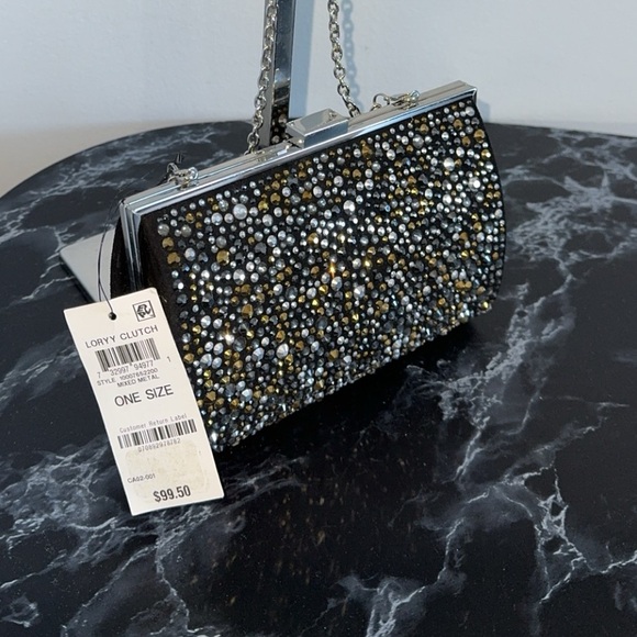 Inc International Concepts Clutch Loryy Sparkle Dressy Bag Rhinestone Black NWT - Picture 9 of 10
